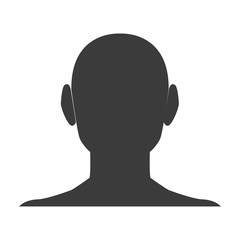 silhouette head boy anime avatar image vector illustration