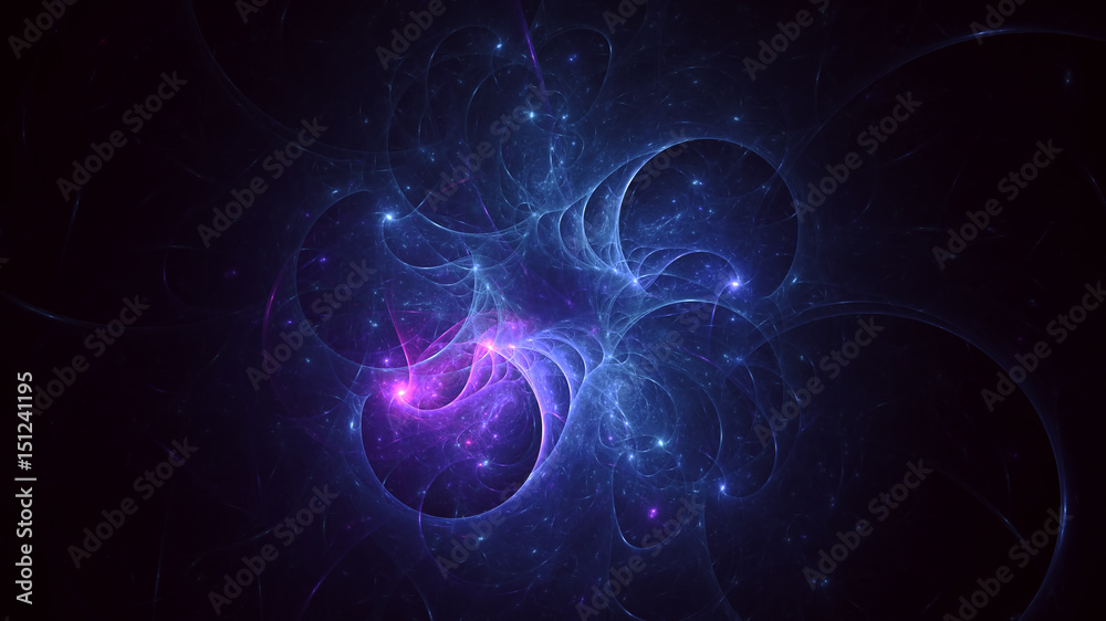Poster 3d rendering abstract fractal light background