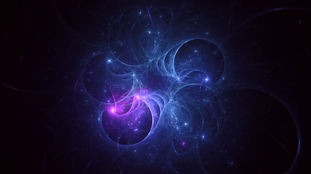 Fototapeta 3D rendering abstract fractal light background