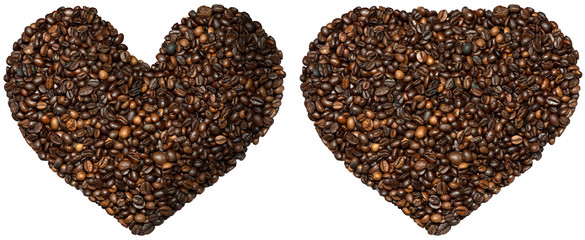 Roasted Coffee Beans Heart Shaped