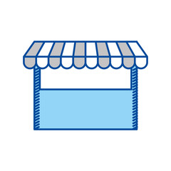 blue contour of store icon vector illustration