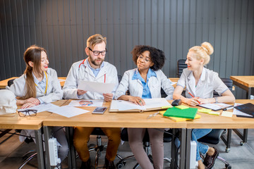 Group of medical students in the classroom