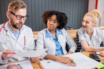 Group of medical students in the classroom