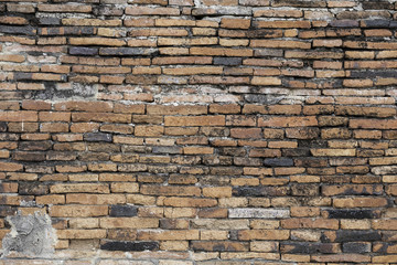 アユタヤ遺跡のレンガ壁