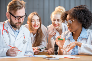 Group of medical students in the classroom