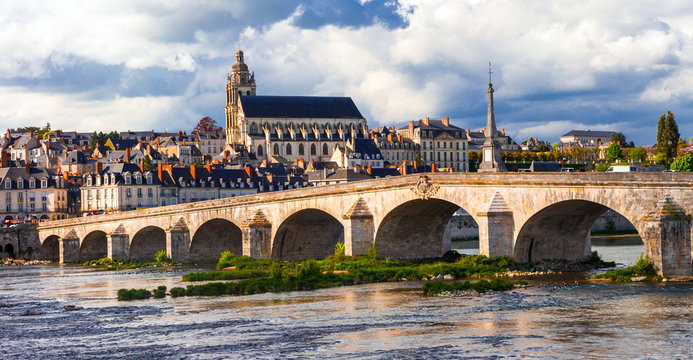 Landmarks of France - Historical Blois town, famous Loire valley