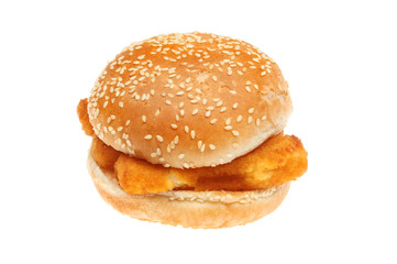 Fish burger isolated