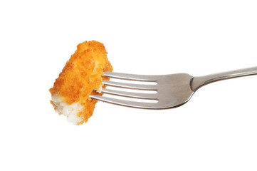 Fish finger on a fork