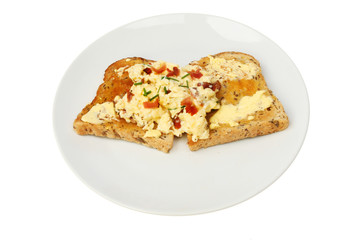 Scrambled eggs on toast