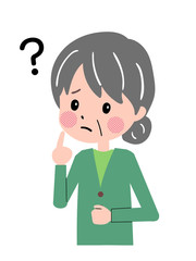 シニア　女性　ジェスチャー