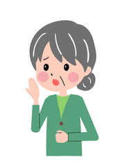 シニア　女性　ジェスチャー
