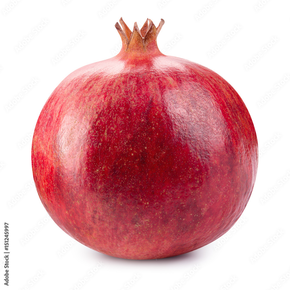 Wall mural Pomegranate. Fresh raw fruit isolated on white background. With clipping path. Full depth of field.