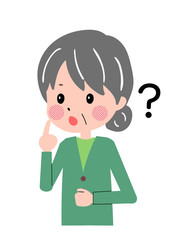 シニア　女性　ジェスチャー