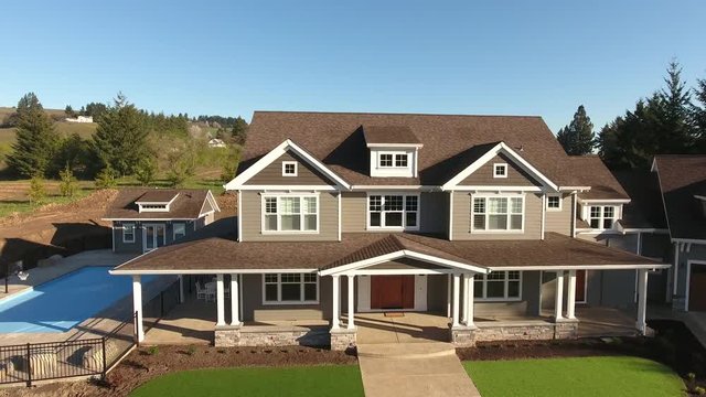 Aerial shot of country home