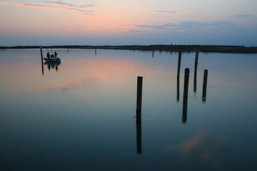 laguna di Bibione al tramonto