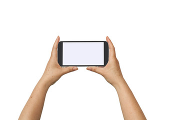 hand hold and touch a cell phone