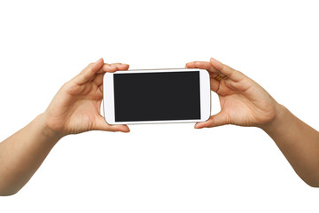 hand hold and touch a cell phone