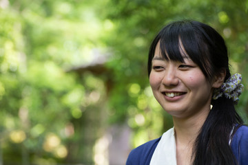 young attractive asian woman early summer