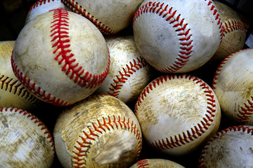 Pile or Stack of Baseballs for Playing Games