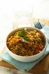 Spiced rice with vegetables