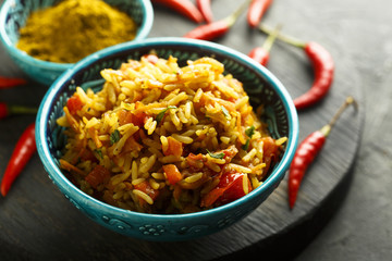 Spiced rice with vegetables