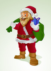 Santa Clause an illustrated cartoon character for Christmas. Funny Cartoon Santa Claus illustrations