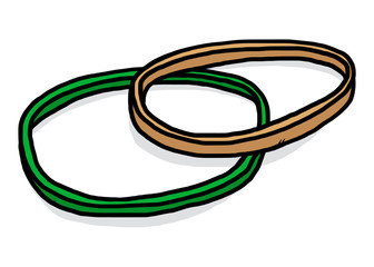 rubber band / cartoon vector and illustration, hand drawn style, isolated on white background.