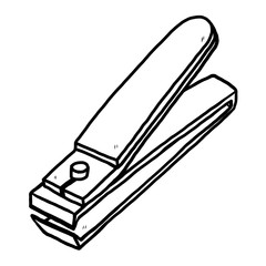 nail cutter / cartoon vector and illustration, black and white, hand drawn, sketch style, isolated on white background.