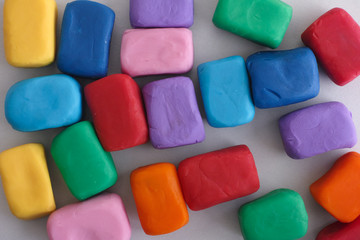 Colorful blocks made out of plasticine
