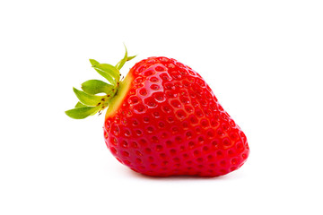 Fresh red strawberries isolated on a white background