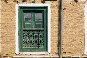Fototapeta na wymiar The country art of door, window and wall at Patan city in Nepal, after earthquake.