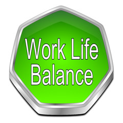 Work Life Balance button - 3D illustration