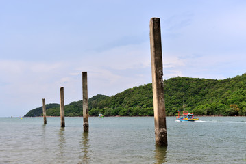 The post at seaside Chanthaburi Thailand