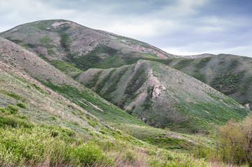 Fototapeta na wymiar Ridge Karamurun-tau (Ural Mountains) / Photographed in Russia, in the Orenburg region in Saraktashsky District