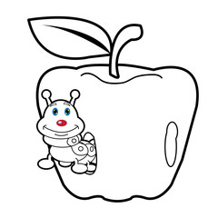 larva worm cartoon  coloring page for toddle
