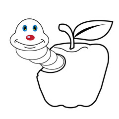 larva worm cartoon  coloring page for toddle

