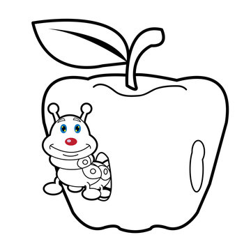 larva worm cartoon  coloring page for toddle
