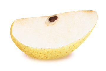 Slice of ripe chinese pear isolated