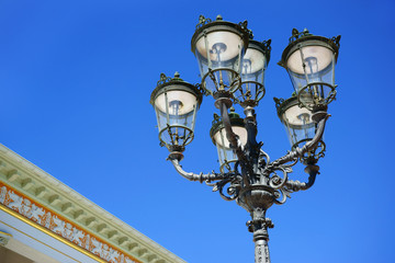 Fototapeta na wymiar Lamp post Baden-Baden Casino