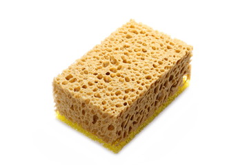 Yellow sponge isolated on white background