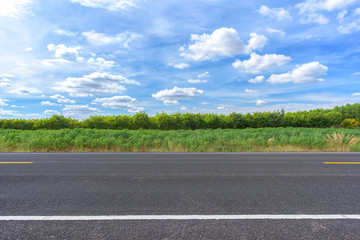 Asphalt road and countryside views
