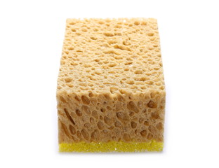 Yellow sponge isolated on white background