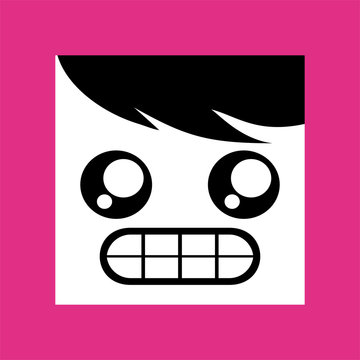 face with teeth draw icon