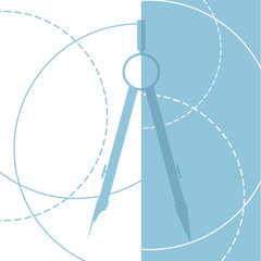 Creative architect compass illustration