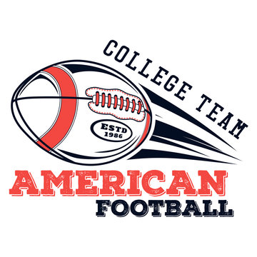 Vector logo american football college team for design, print and internet on white background