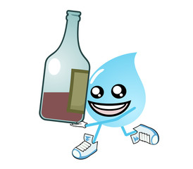 Puppet with wine bottle