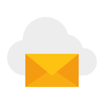 cloud computing with envelope mail isolated icon vector illustration design