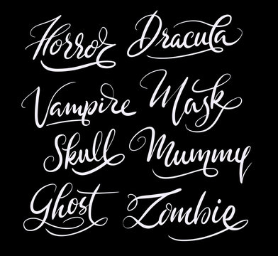 Horror and zombie hand written typography. Good use for logotype, symbol, cover label, product, brand, poster title or any graphic design you want. Easy to use or change color
 