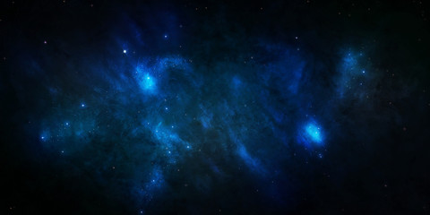 Fototapeta na wymiar Blue starry sky space