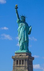 Fototapeta premium New York sightseeing - The Statue of Liberty- MANHATTAN / NEW YORK - APRIL 1, 2017